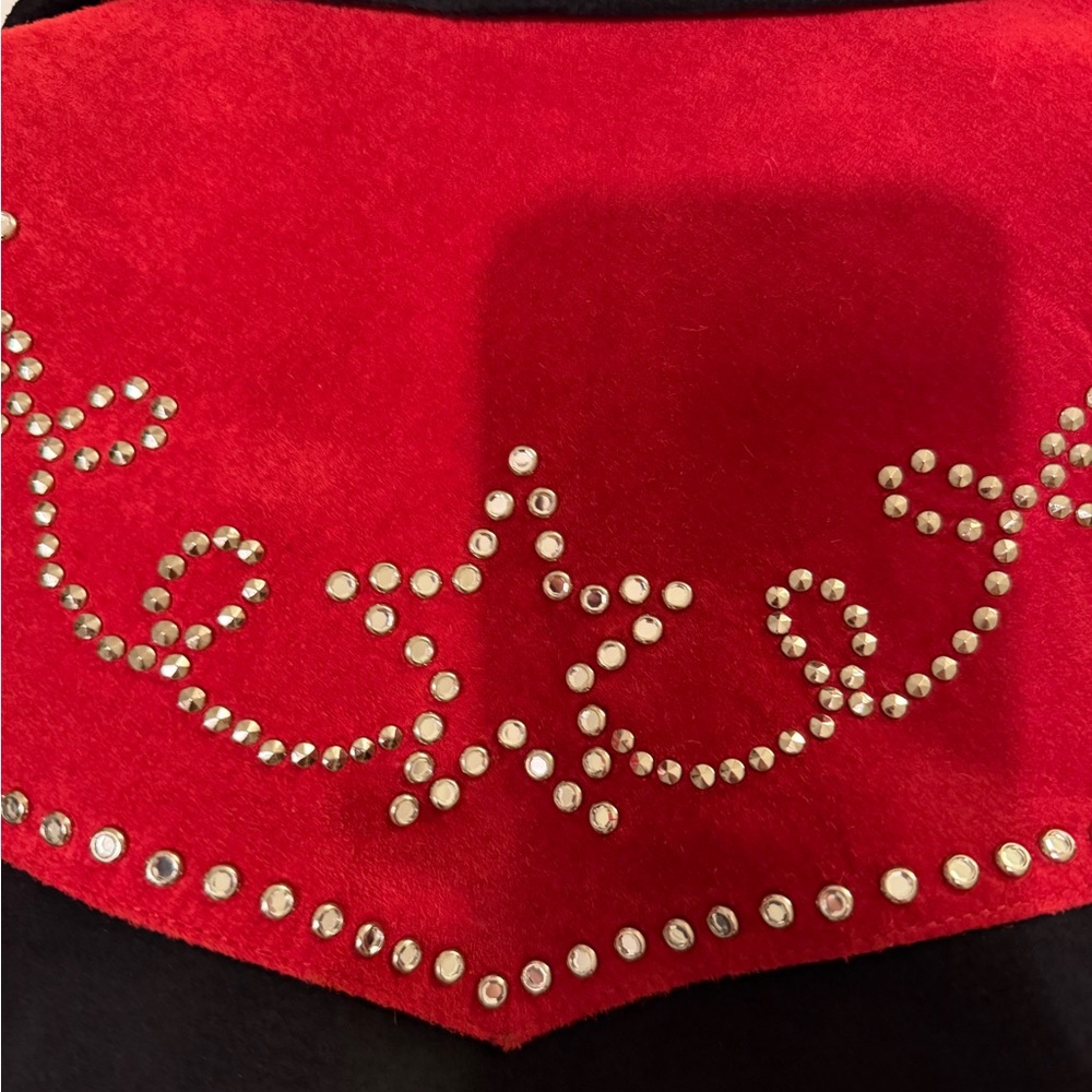 Scully Black Suede Jacket with Red Studded Yoke - Picture 6 of 7